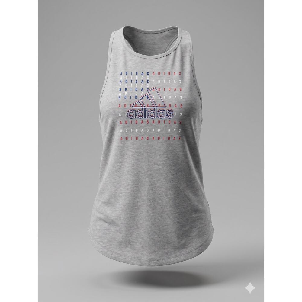 NWT Adidas Womens XS Athleisure Streetwear‎ Y2K Graphic Logo Racerback Tank Top